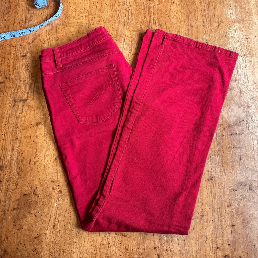Heat Wave Vintage Red Low Rise Boot Cut Jeans